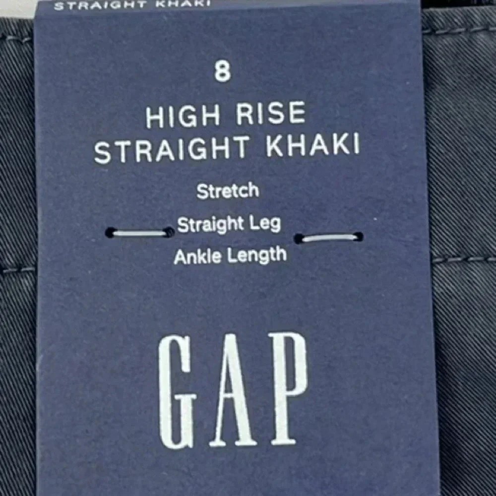 Gap‎ New Women’s 8 High Rise Straight Khaki Ankle Pant - Picture 7 of 10